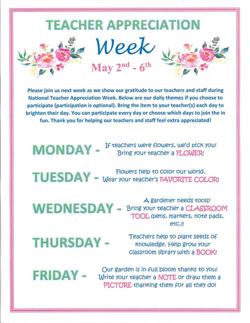 Teacher Appreciation Week